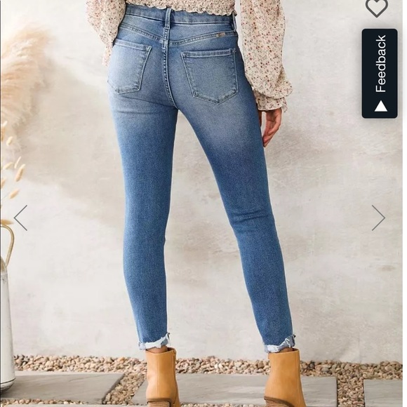 Kancan high waist button fly distressed signature skinny jean - Picture 3 of 4